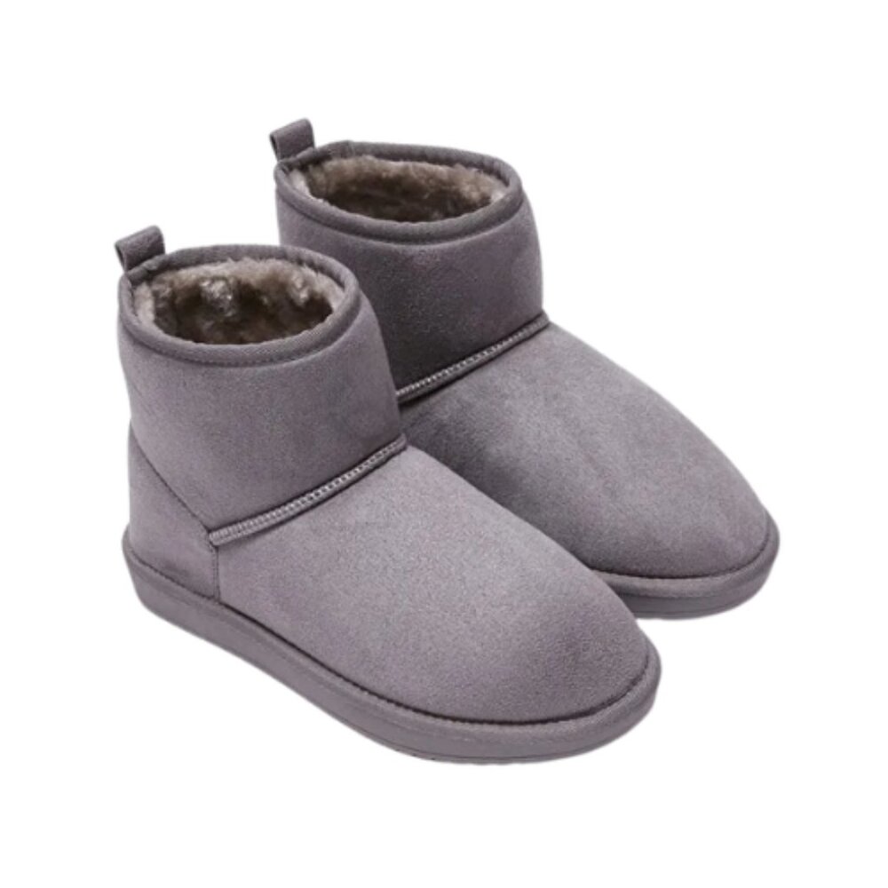 UGG Women Classic Mini II Boots Gray Suede Sheepskin Lined – Size 7